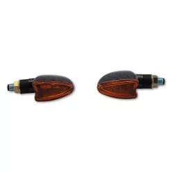   Semnalizator Highsider Arrow mini cu bec, tijă scurtă 17 mm, corp carbon, dispersor portocaliu (pereche)
