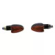 Semnalizator Highsider Arrow mini cu bec, tijă scurtă 17 mm, corp carbon, dispersor portocaliu (pereche)