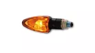 Semnalizator Highsider Arrow mini cu bec, tijă scurtă 17 mm, corp carbon, dispersor portocaliu (pereche)