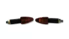 Semnalizator Highsider Arrow mini cu bec, tijă lungă 38 mm, corp negru, dispersor portocaliu (pereche)