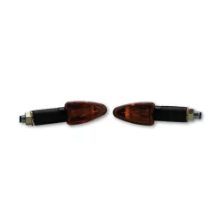   Semnalizator Highsider Arrow mini cu bec, tijă lungă 38 mm, corp negru, dispersor portocaliu (pereche)