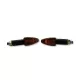 Semnalizator Highsider Arrow mini cu bec, tijă lungă 38 mm, corp negru, dispersor portocaliu (pereche)