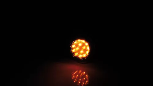 Semnalizator Highsider Micro Disc LED, corp negru, dispersor fumuriu, față și spate (pereche)