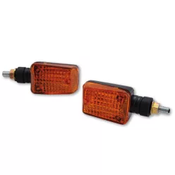   Semnalizator Highsider mini cu bec, adâncime 31 mm, braț 18 mm M8, corp negru, dispersor portocaliu (pereche)