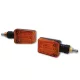 Semnalizator Highsider mini cu bec, adâncime 31 mm, braț 18 mm M8, corp negru, dispersor portocaliu (pereche)