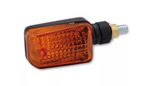 Semnalizator Highsider mini cu bec, adâncime 31 mm, braț 18 mm M8, corp negru, dispersor portocaliu (pereche)