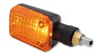 Semnalizator Highsider mini cu bec, adâncime 31 mm, braț 18 mm M8, corp negru, dispersor portocaliu (pereche)