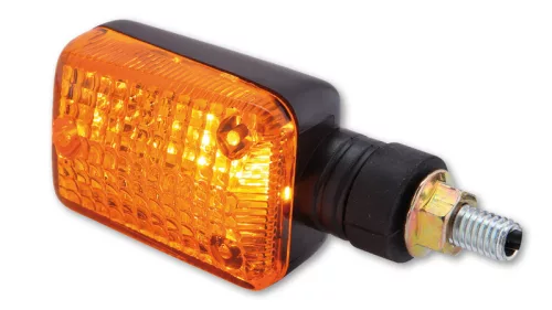 Semnalizator Highsider mini cu bec, adâncime 31 mm, braț 18 mm M8, corp negru, dispersor portocaliu (pereche)