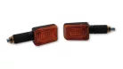 Semnalizator Highsider mini cu bec, adâncime 31 mm, braț 39 mm M8, corp negru, dispersor portocaliu (pereche)