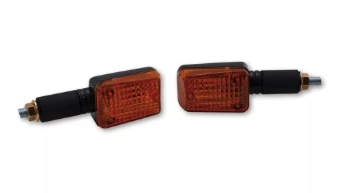 Semnalizator Highsider mini cu bec, adâncime 31 mm, braț 39 mm M8, corp negru, dispersor portocaliu (pereche)