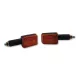 Semnalizator Highsider mini cu bec, adâncime 31 mm, braț 39 mm M8, corp negru, dispersor portocaliu (pereche)