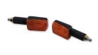 Semnalizator Highsider mini cu bec, adâncime 31 mm, braț 39 mm M8, corp negru, dispersor portocaliu (pereche)