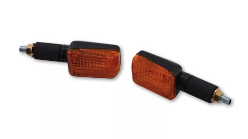Semnalizator Highsider mini cu bec, adâncime 31 mm, braț 39 mm M8, corp negru, dispersor portocaliu (pereche)