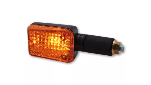 Semnalizator Highsider mini cu bec, adâncime 31 mm, braț 39 mm M8, corp negru, dispersor portocaliu (pereche)