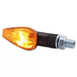   Semnalizator Highsider Peak cu bec, tijă scurtă 18 mm, corp negru, dispersor portocaliu (pereche)