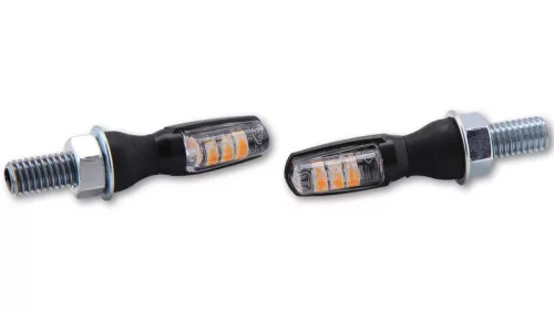 Semnalizator Highsider Spark LED, corp negru, dispersor transparent, față și spate (pereche)