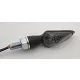 Semnalizator Highsider Stream LED, corp negru, dispersor fumuriu, față și spate (pereche)