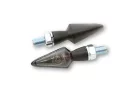 Semnalizator Highsider Stream LED, corp negru, dispersor fumuriu, față și spate (pereche)