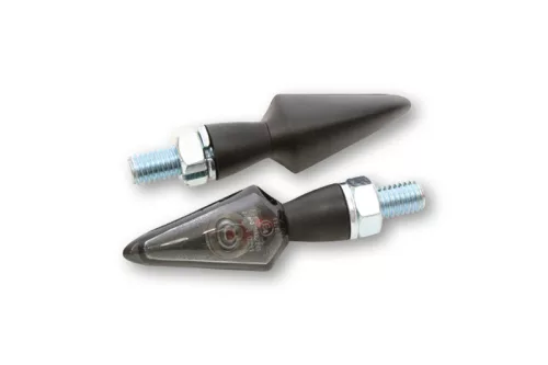 Semnalizator Highsider Stream LED, corp negru, dispersor fumuriu, față și spate (pereche)