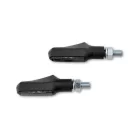 Semnalizator Highsider Shorty-Fin LED, corp negru, dispersor fumuriu, față și spate (pereche)