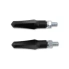 Semnalizator Highsider Shorty-Fin LED, corp negru, dispersor fumuriu, față și spate (pereche)