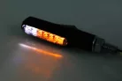 Semnalizator Highsider Shorty Fin LED cu lumină de poziție 2 în 1, negru/fumuriu, omologat E (pereche)