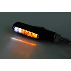   Semnalizator Highsider Shorty Fin LED cu lumină de poziție 2 în 1, negru/fumuriu, omologat E (pereche)