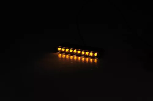 Semnalizator Highsider Stripe-Run modul LED secvențial, corp negru, dispersor fumuriu, față și spate (pereche)