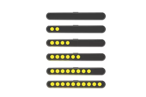 Semnalizator Highsider Stripe-Run modul LED secvențial, corp negru, dispersor fumuriu, față și spate (pereche)