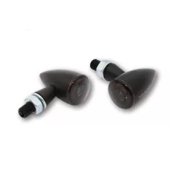   Semnalizator Highsider Montana Bullet LED, negru mat, dispersor fumuriu (pereche)