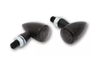 Semnalizator Highsider Montana Bullet LED, negru mat, dispersor fumuriu (pereche)
