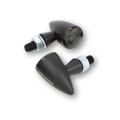   Semnalizator Highsider Montana Bullet LED cu lumină de poziție 2 în 1, negru mat, dispersor fumuriu (pereche)