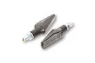 Semnalizator Highsider Fineline LED, corp negru, dispersor fumuriu, față și spate (pereche)