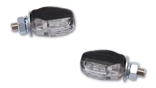 Semnalizator Highsider Picco LED, corp negru, dispersor transparent, spate (pereche)