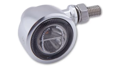 Semnalizator Highsider Classic-X1 LED, corp argintiu, dispersor fumuriu, față și spate (pereche)