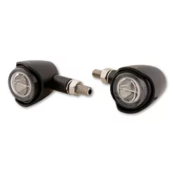   Semnalizator Highsider Akron-X mini LED, corp negru, dispersor fumuriu, față și spate (pereche)
