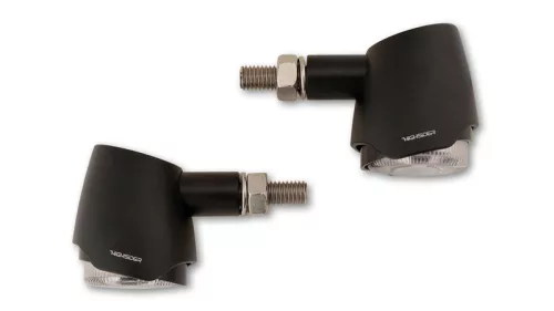 Semnalizator Highsider Akron-X mini LED, corp negru, dispersor fumuriu, față și spate (pereche)