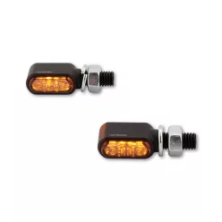   Semnalizator Highsider Stealth-XS Bronx LED, negru mat, dispersor fumuriu (pereche)