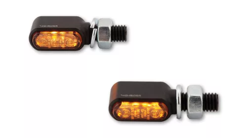 Semnalizator Highsider Stealth-XS Bronx LED, negru mat, dispersor fumuriu (pereche)