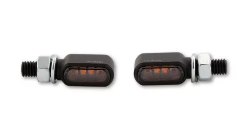 Semnalizator Highsider Stealth-XS Bronx LED, negru mat, dispersor fumuriu (pereche)