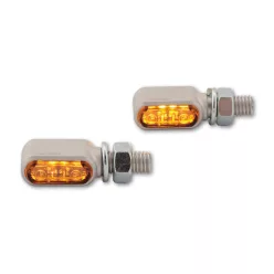   Semnalizator Highsider Stealth-XS Bronx LED, argintiu, dispersor fumuriu (pereche)