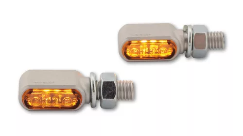 Semnalizator Highsider Stealth-XS Bronx LED, argintiu, dispersor fumuriu (pereche)