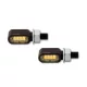 Semnalizator Highsider Little Bronx LED CNC cu lumină de poziție 2 în 1, negru/fumuriu, omologat E (pereche)