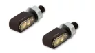 Semnalizator Highsider Little Bronx LED CNC cu lumină de poziție 2 în 1, negru/fumuriu, omologat E (pereche)