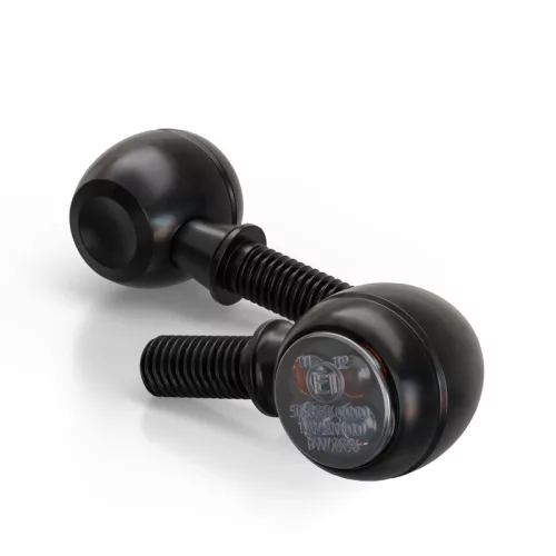 Semnalizator Highsider Circula-S LED cu lumină de poziție 2 în 1, negru mat, dispersor fumuriu (pereche)