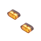 Semnalizator Highsider Little Star-MX Pro LED cu lumină de poziție 2 în 1, negru/fumuriu, față (pereche)