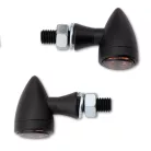 Semnalizator Highsider Sixteen-Bullet LED, corp negru, dispersor fumuriu, față și spate (pereche)