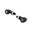 Semnalizator Highsider Sixteen-Bullet LED, corp negru, dispersor fumuriu, față și spate (pereche)