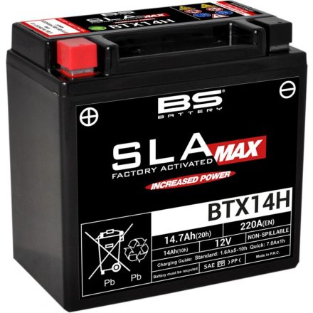 Baterie Acumulator Bs-Battery Btx14H (Ytx14H-BS) Sla-Max 12V 14Ah Cca-220A