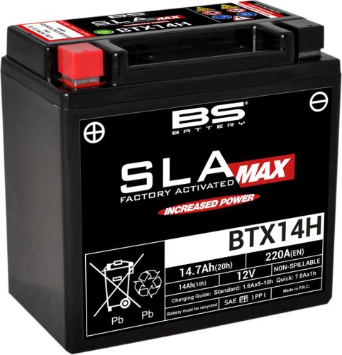 Baterie Acumulator Bs-Battery Btx14H (Ytx14H-BS) Sla-Max 12V 14Ah Cca-220A